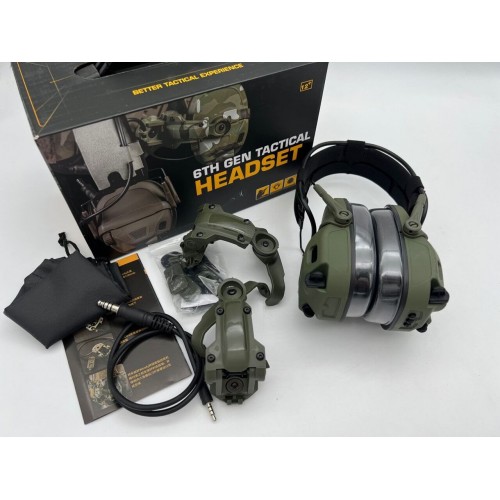 6TH GEN TACTICAL HEADSET тактическая гарнитура, звукосниматель и шумоподавление, активные в Смоленске