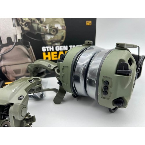 6TH GEN TACTICAL HEADSET тактическая гарнитура, звукосниматель и шумоподавление, активные в Смоленске