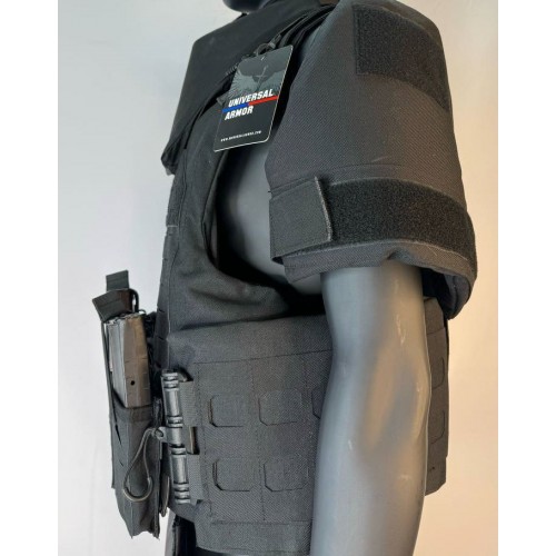 Бронежилет разгрузочный UNIVERSAL ARMOR в Смоленске (СВМПЭ + бронеплиты Бр5 класса) черный
